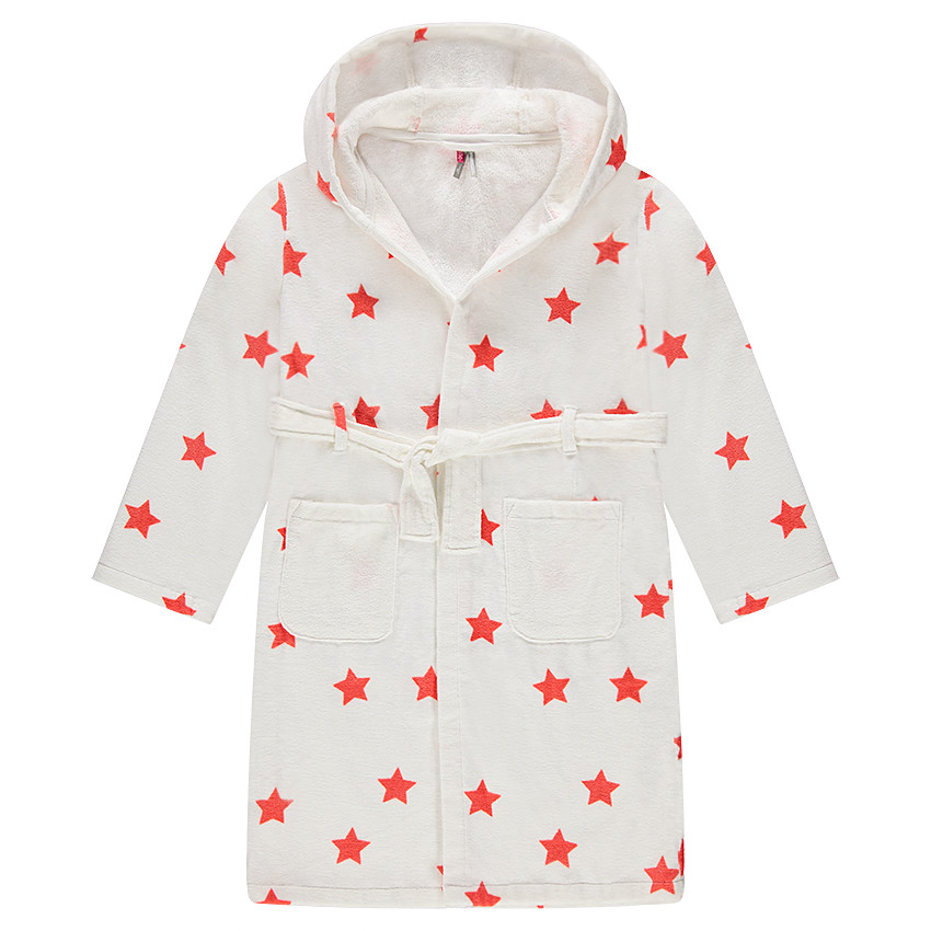Júnior - Albornoz con capucha y estrellas all over 