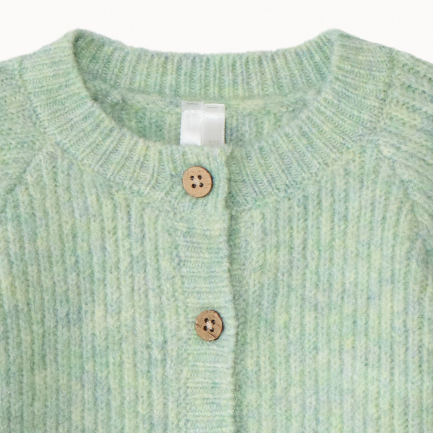 Gilet en tricot uni boutonné pour bébé 