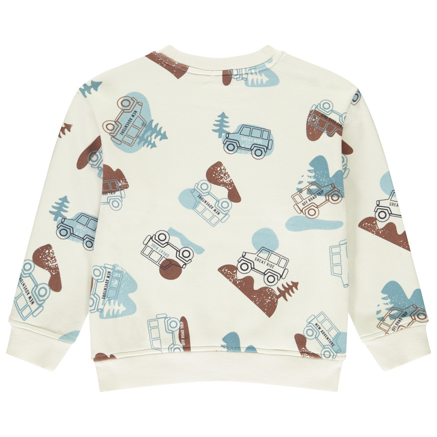 Sudadera de felpa con estampado de coche para niño 