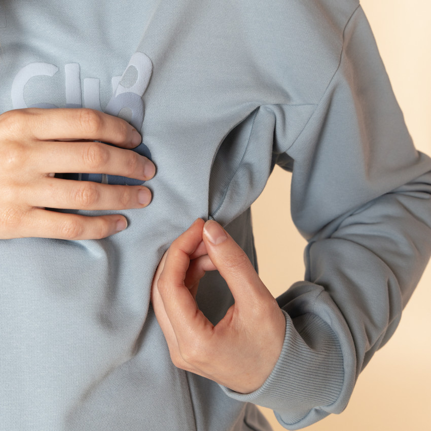 Sudadera de embarazo y lactancia con estampado puff 