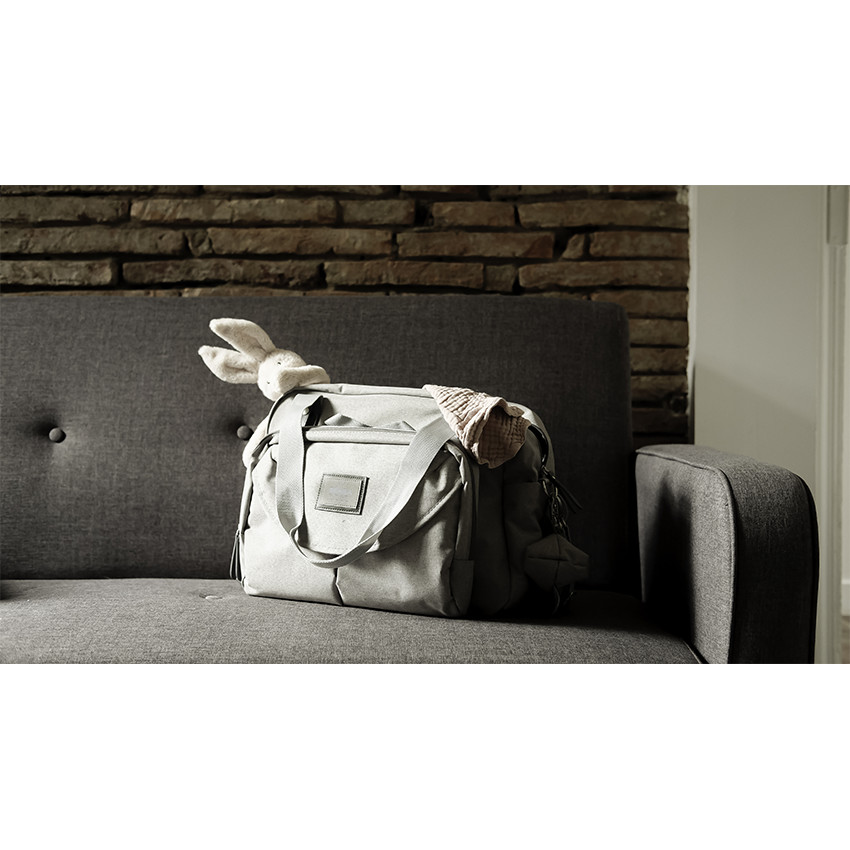 Bolso cambiador Ginebra II gris jaspeado 