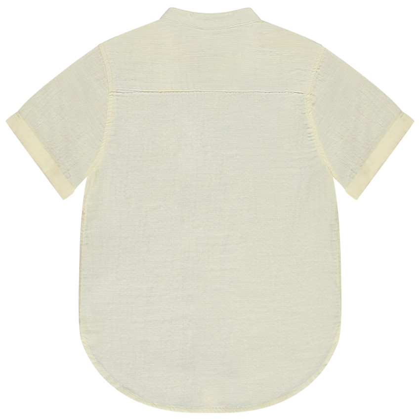 Camisa de manga corta unicolor de gasa de algodón para niño 