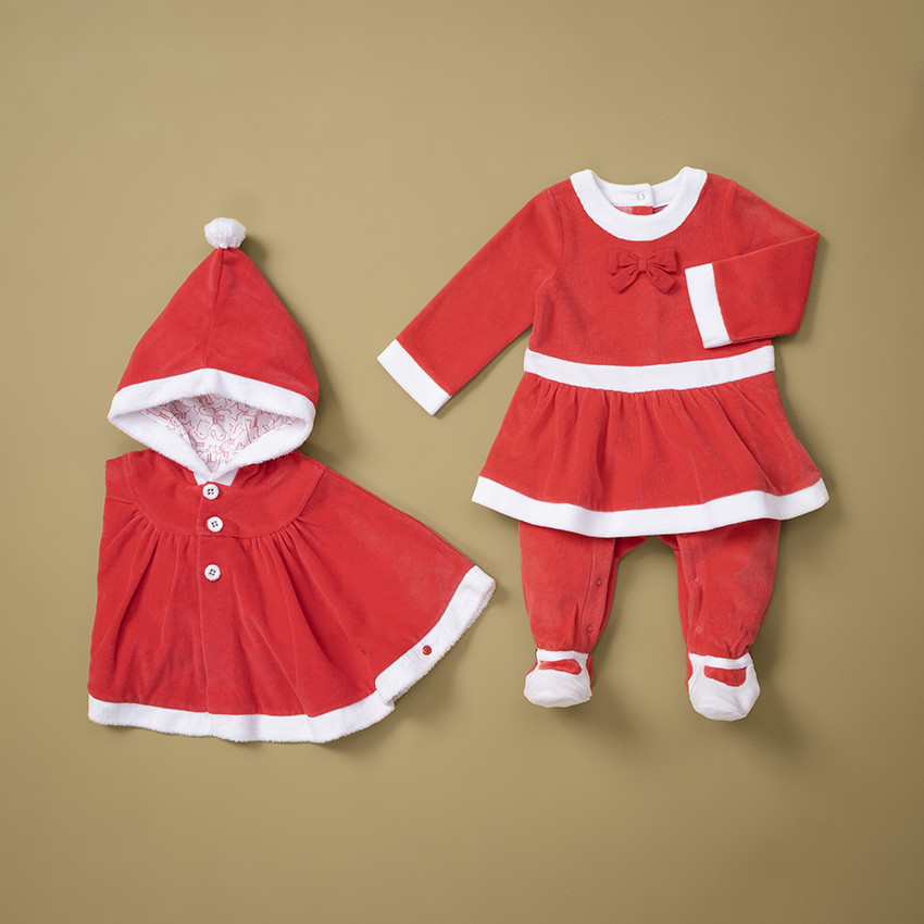 Capa de Navidad de terciopelo con capucha 