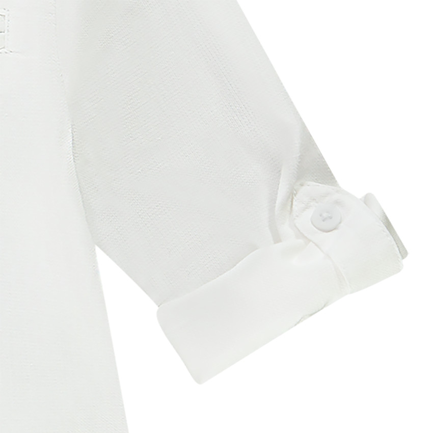 Camisa de manga larga unicolor con cuello mao para bebé niño 