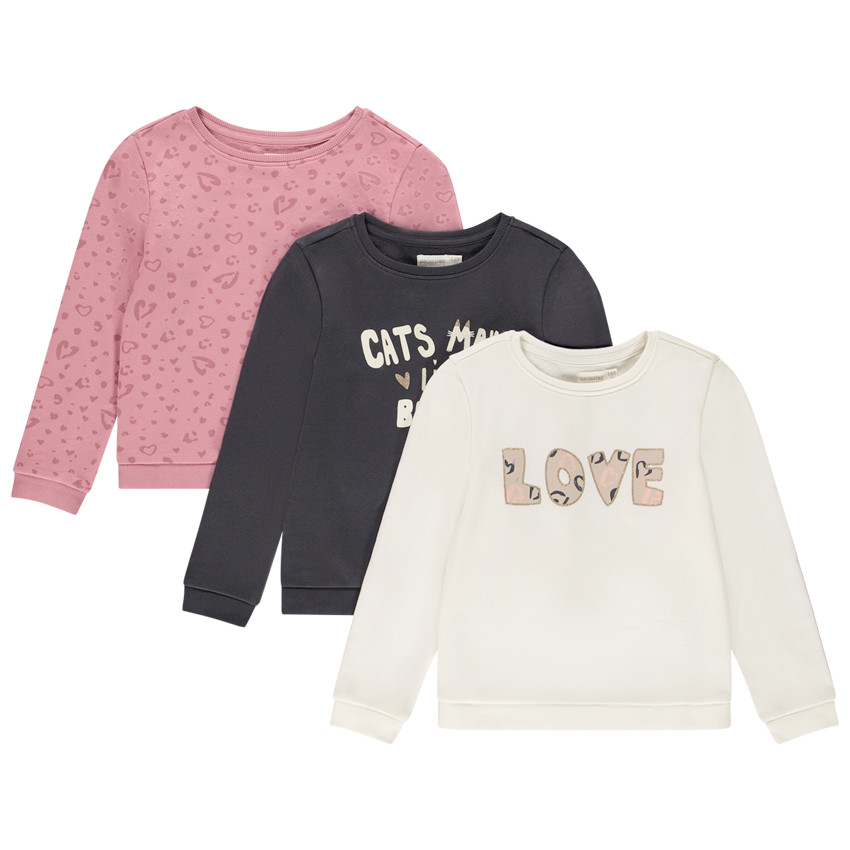 Lote de 3 sudaderas fantasía de felpa para niña 