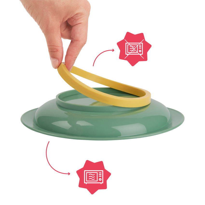 Lot de 3 assiettes anti-dérapantes - Multicolore 