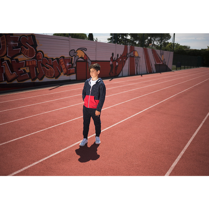 Júnior - Chaqueta de felpa bicolor con capucha y cordoncillo de fantasía 