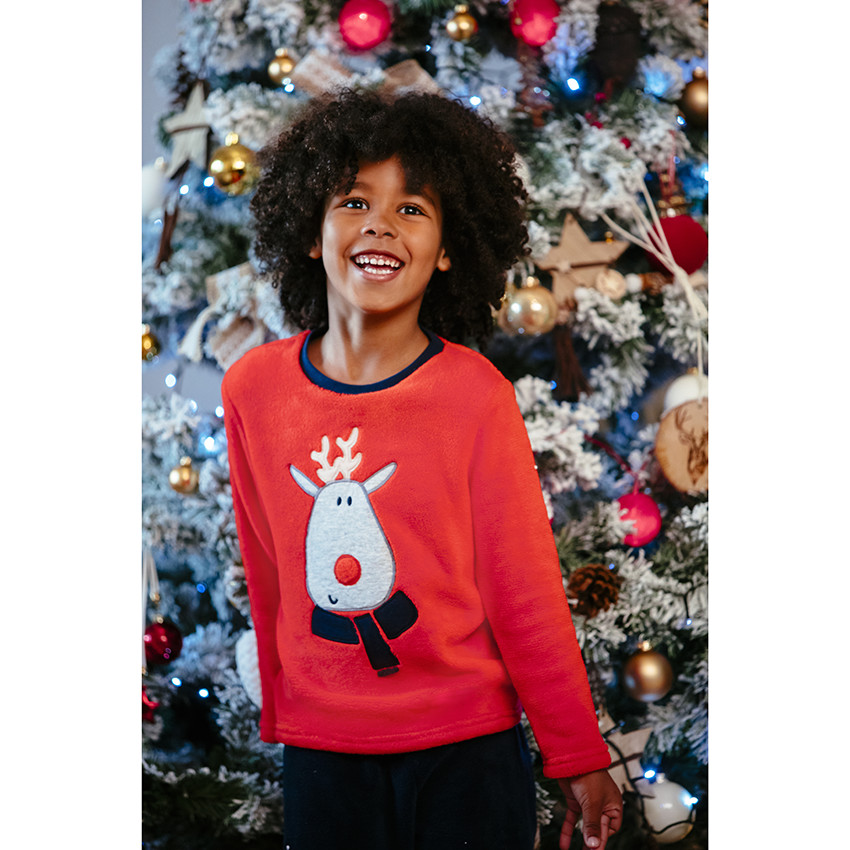 Pijama de sherpa motivo ciervo espíritu de Navidad   Additional Pijama de sherpa motivo ciervo espíritu de Navidad