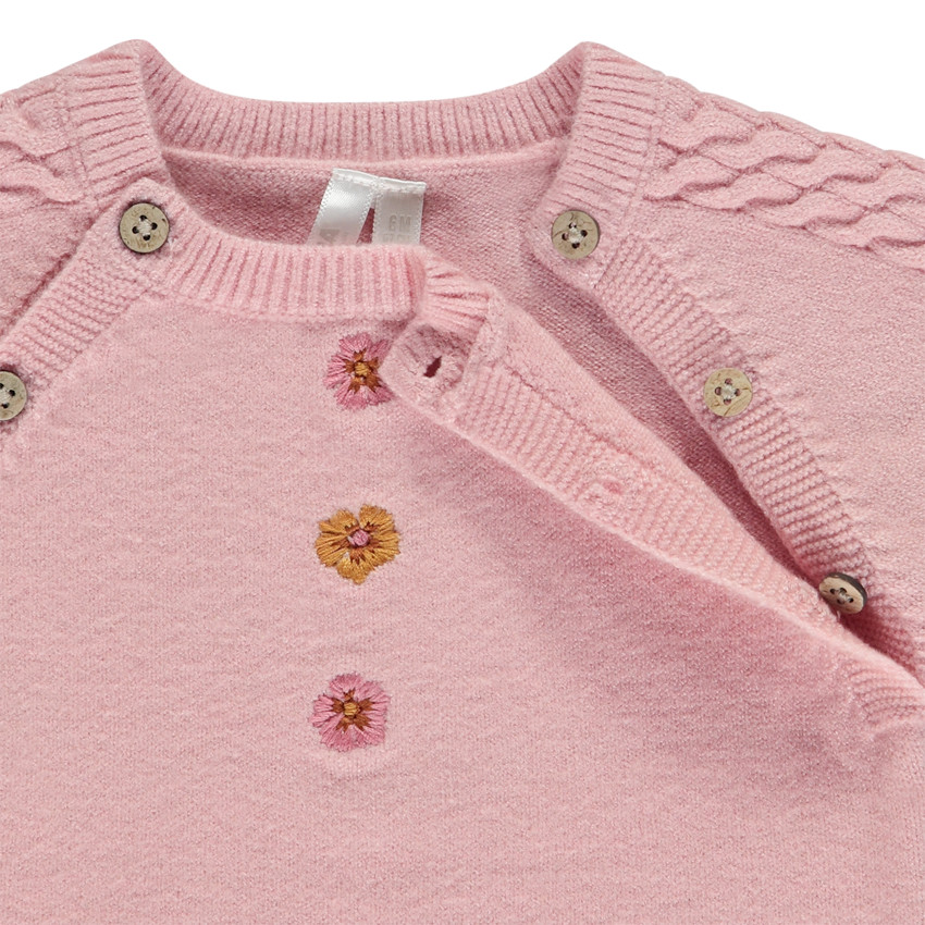 Conjunto de pelele de punto con leotardos para bebé niña 