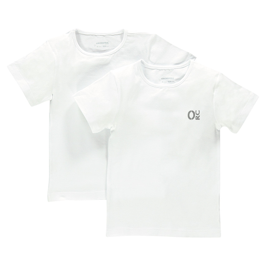 Lote de 2 camisetas manga corta de tejido de punto lisos camisetas interiores 