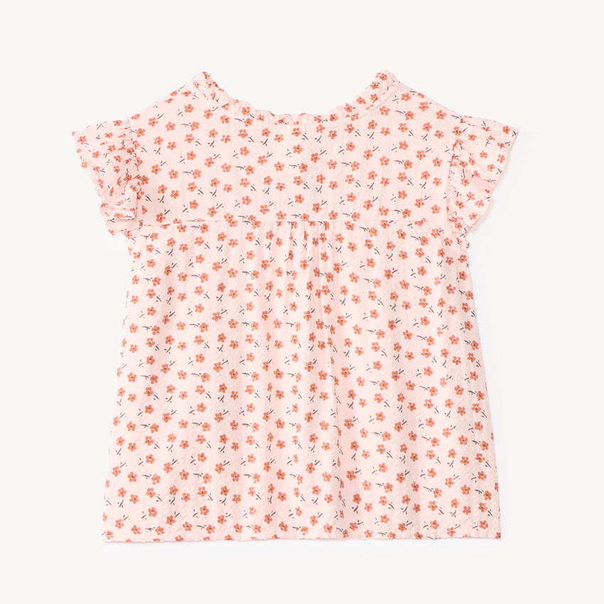 Camisa de manga corta para bebé niña con estampado floral 