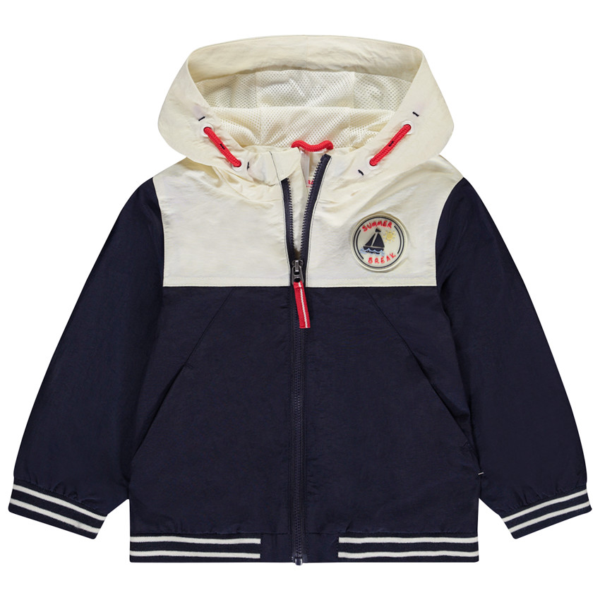 Chubasquero efecto colorblock con capucha para bebé niño 