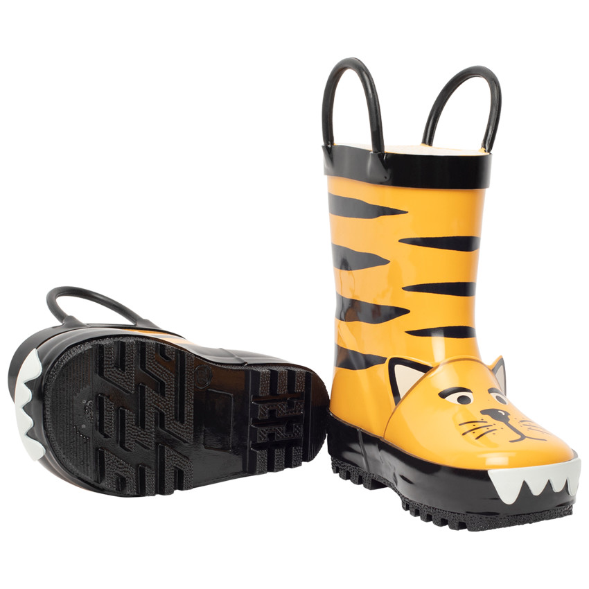 Bottes de pluie en caoutchouc visuel tigre avec détails en relief pour garçon 