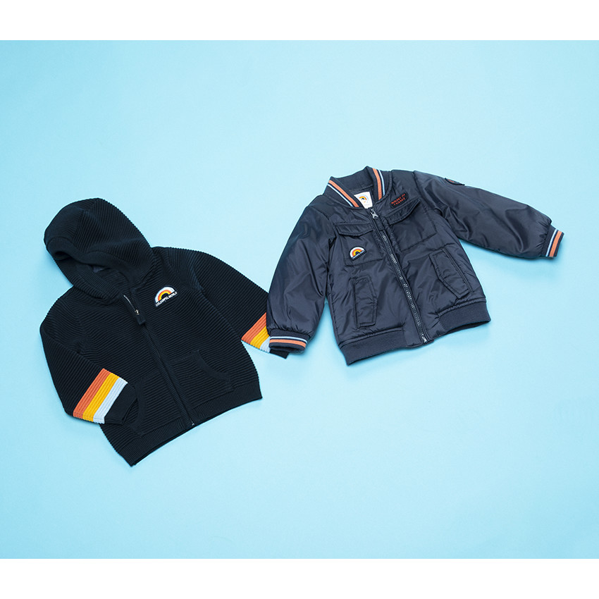 Gilet avec capuche effet tricot pour bébé garçon 