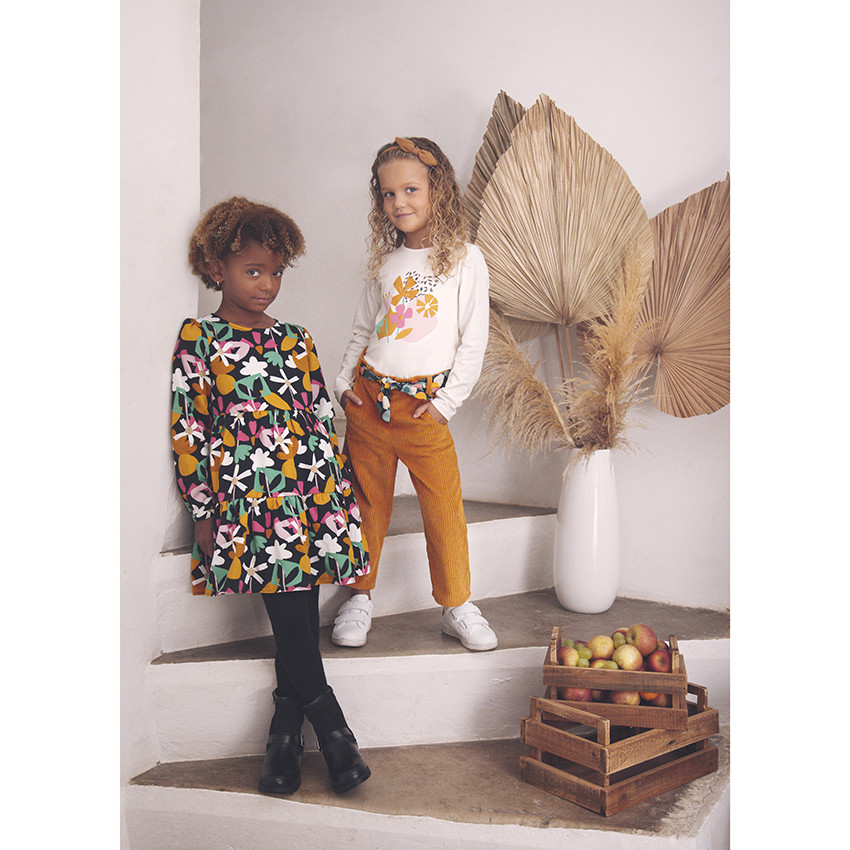 Vestido de manga larga estampado floral 