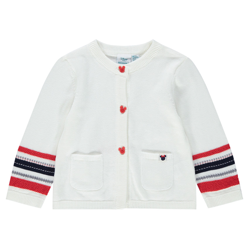 Chaqueta de punto con rayas de jacquard y detalles de Minnie ©Disney 