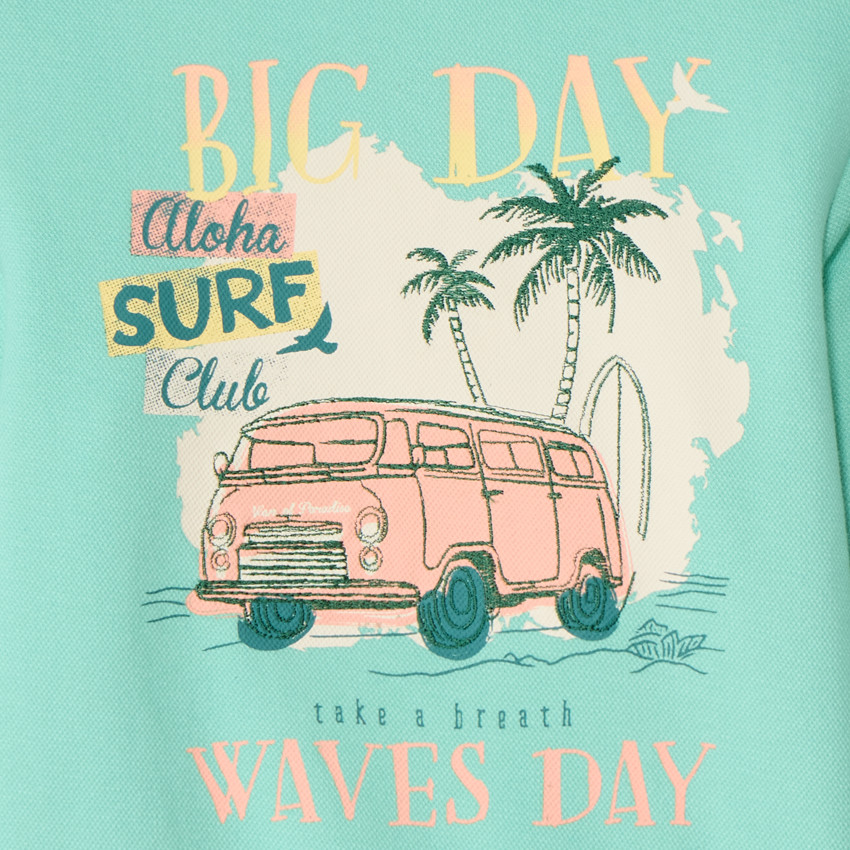 Sudadera de piqué con estampado decorativo para niño 