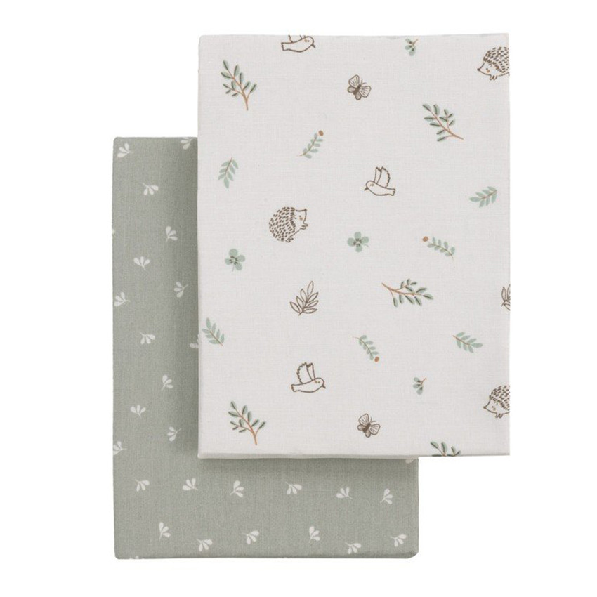 Sábana bajera cuna 60x120 cm Pack 2 uds. Calma verde 