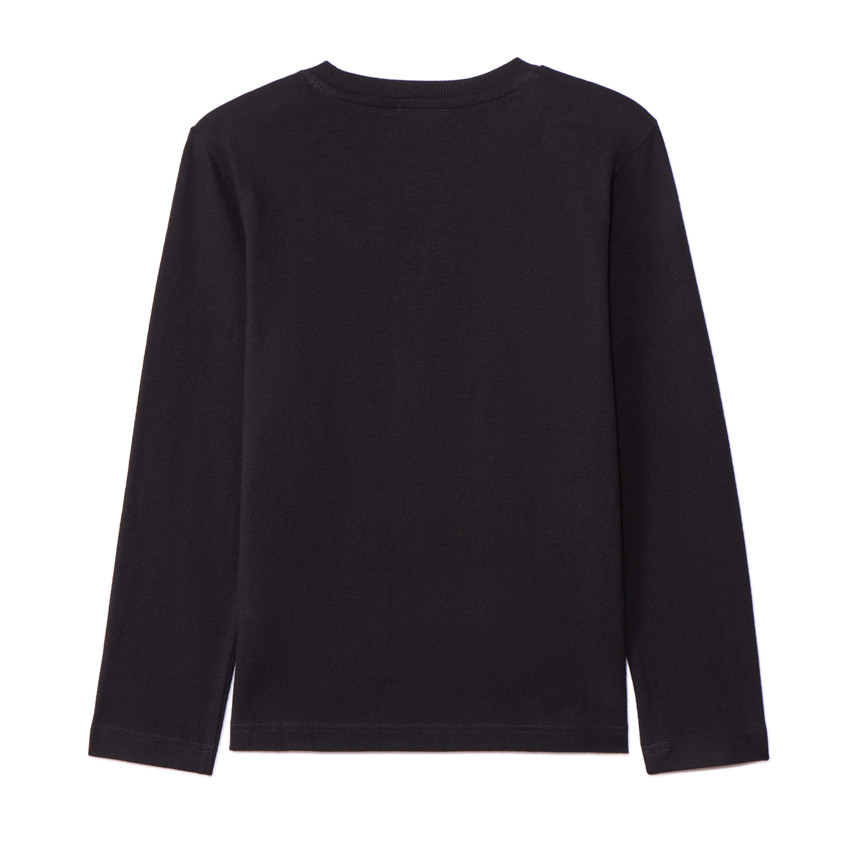 Camiseta de manga larga con bordado de skateboard para niño 