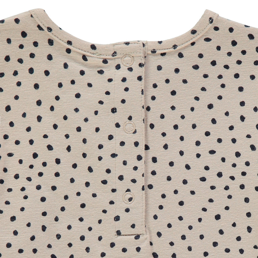 Ensemble avec t-shirt à pois et salopette en molleton 