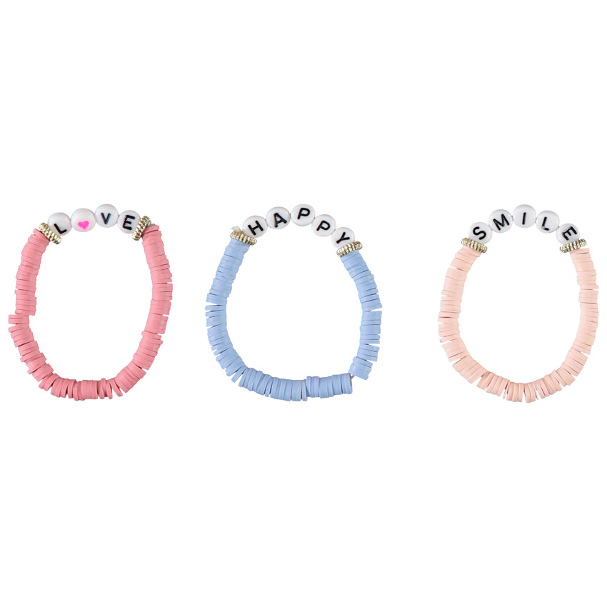 Pack de 3 pulseras con mensaje para niña 