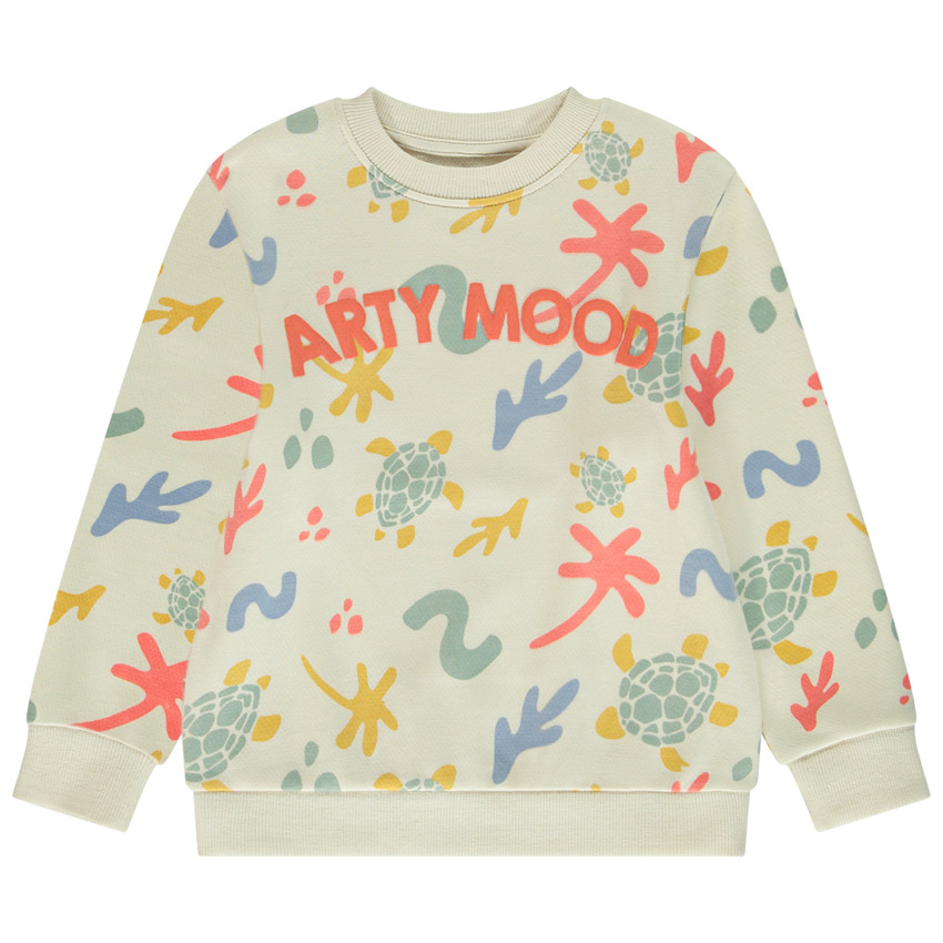 Sudadera de felpa estampado fantasía y puff print para niño 