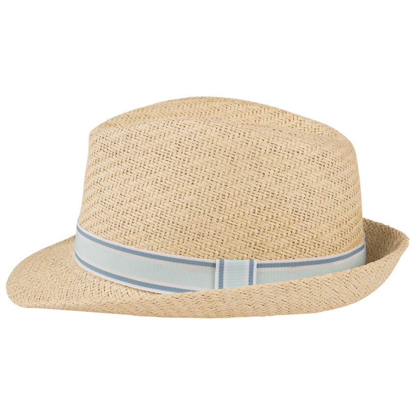 Borsalino trenzado con galón bicolor para bebé niño 
