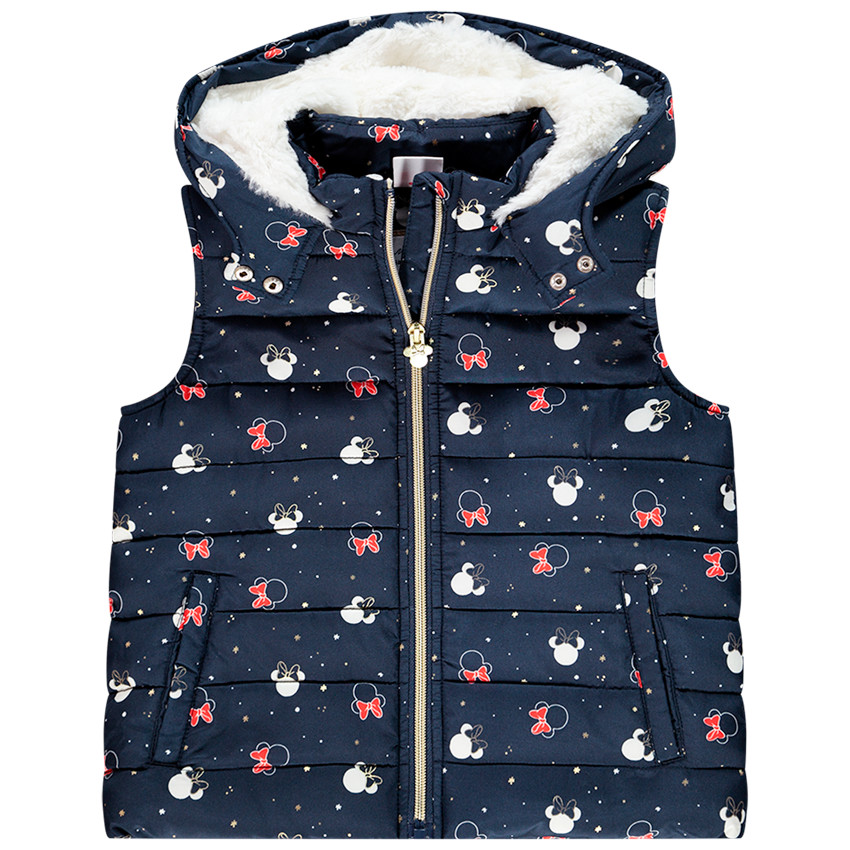 Chaleco acolchado print Minnie Disney y forro sherpa 