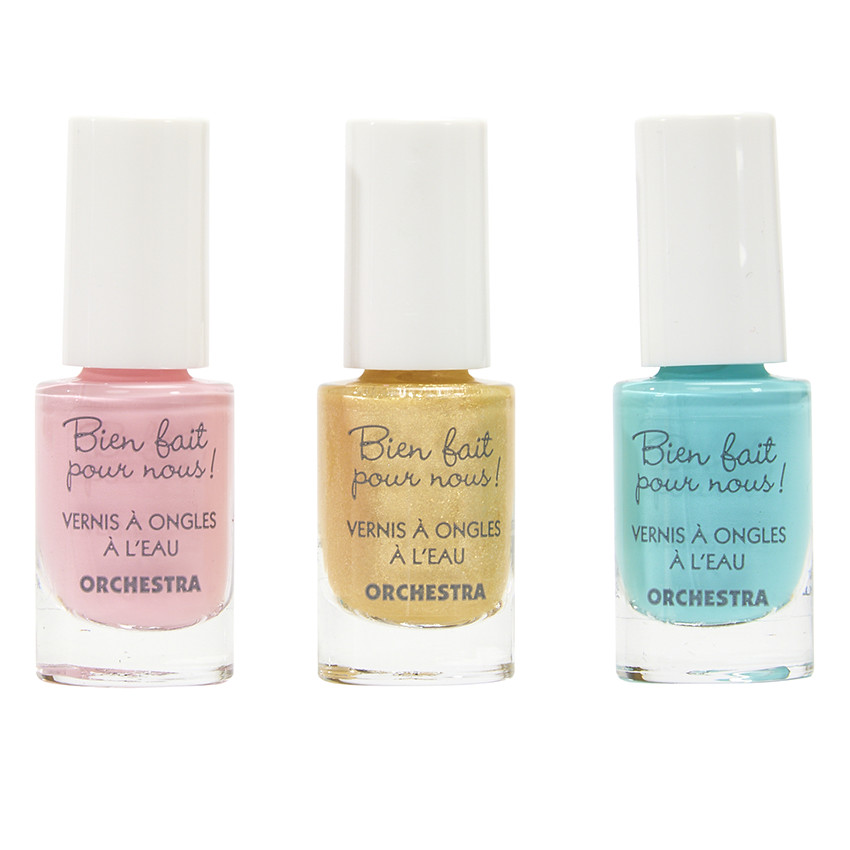 Lote de 3 esmaltes de uñas - Turquesa/Dorado/Rosa 