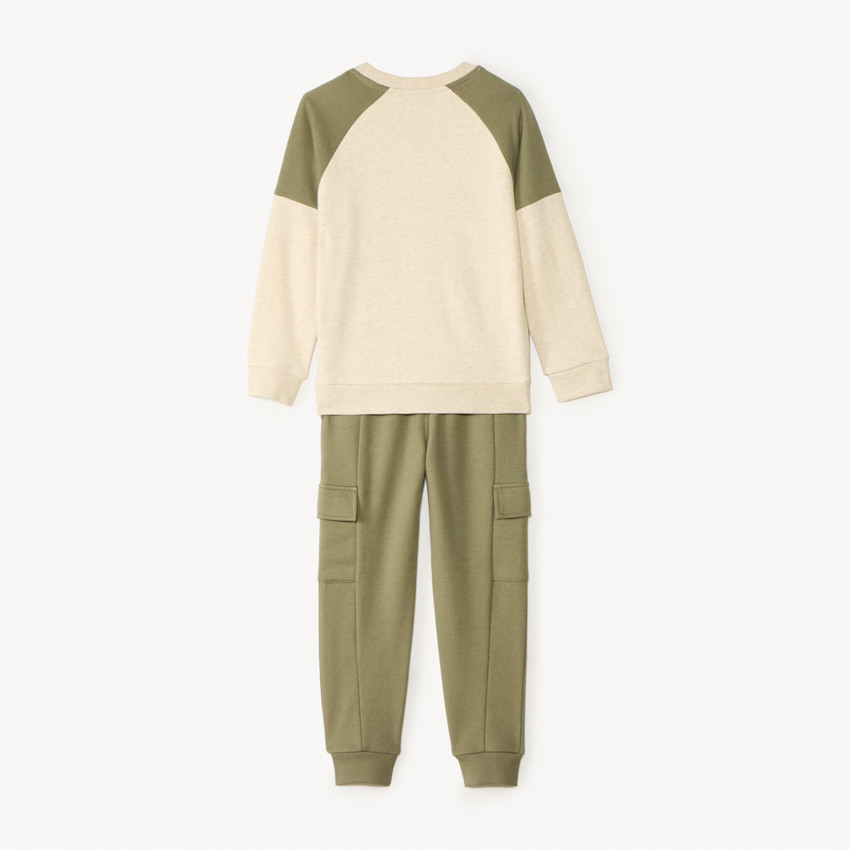 Conjunto de chándal de felpa con estampado de cactus para niño 