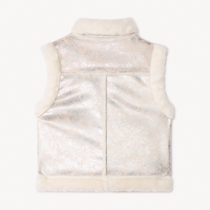 Chaleco sin mangas de efecto piel de niña 