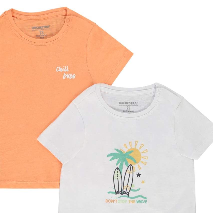 Pack de 4 camisetas de manga corta con estampado de surf para bebé niño  Additional Pack de 4 camisetas de manga corta con estampado de surf para bebé niño