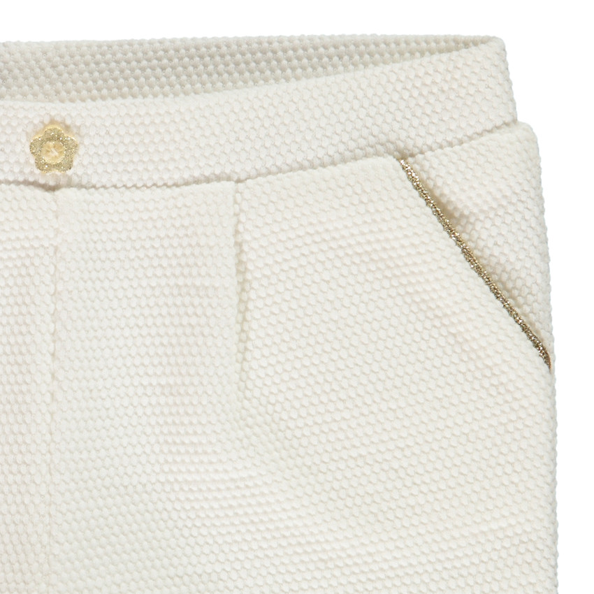 Short de punto con detalles de lurex para bebé niña 