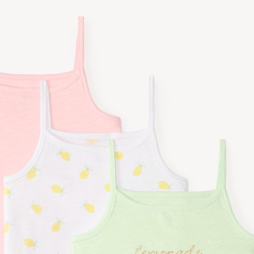 Pack de 3 camisetas sin mangas con tirantes originales para niña 