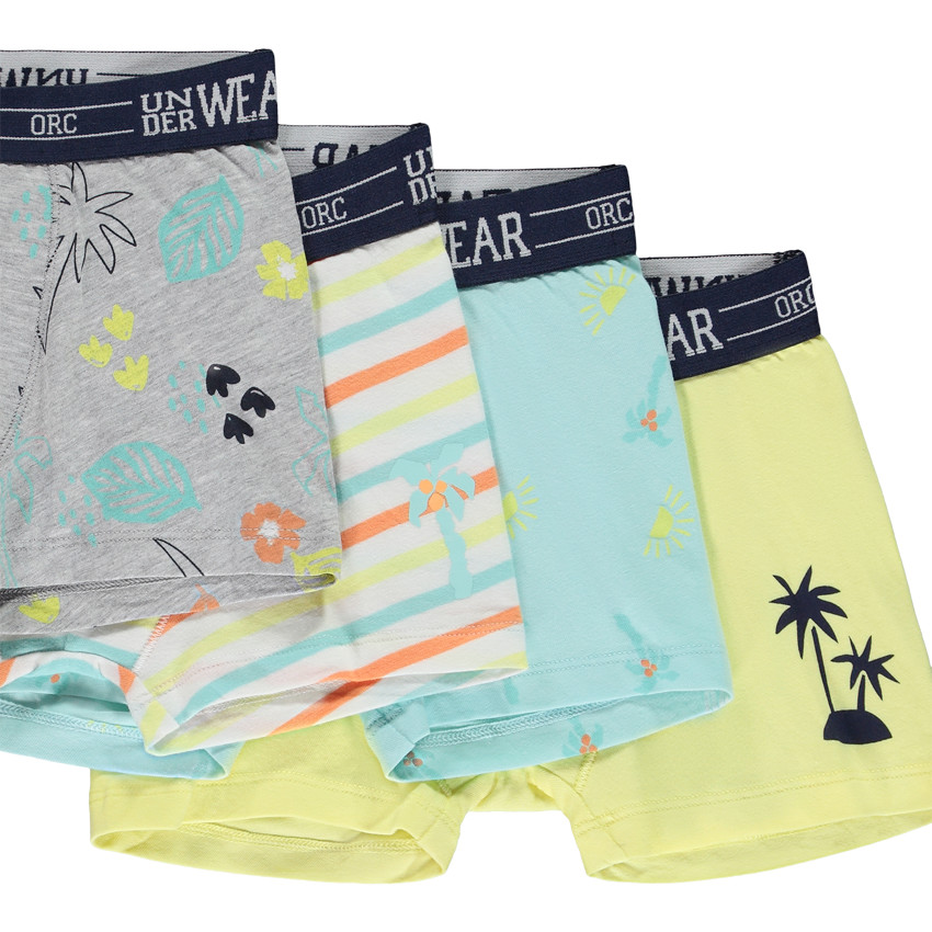 Lote de 7 boxers de punto con estampado de palmeras para niño 