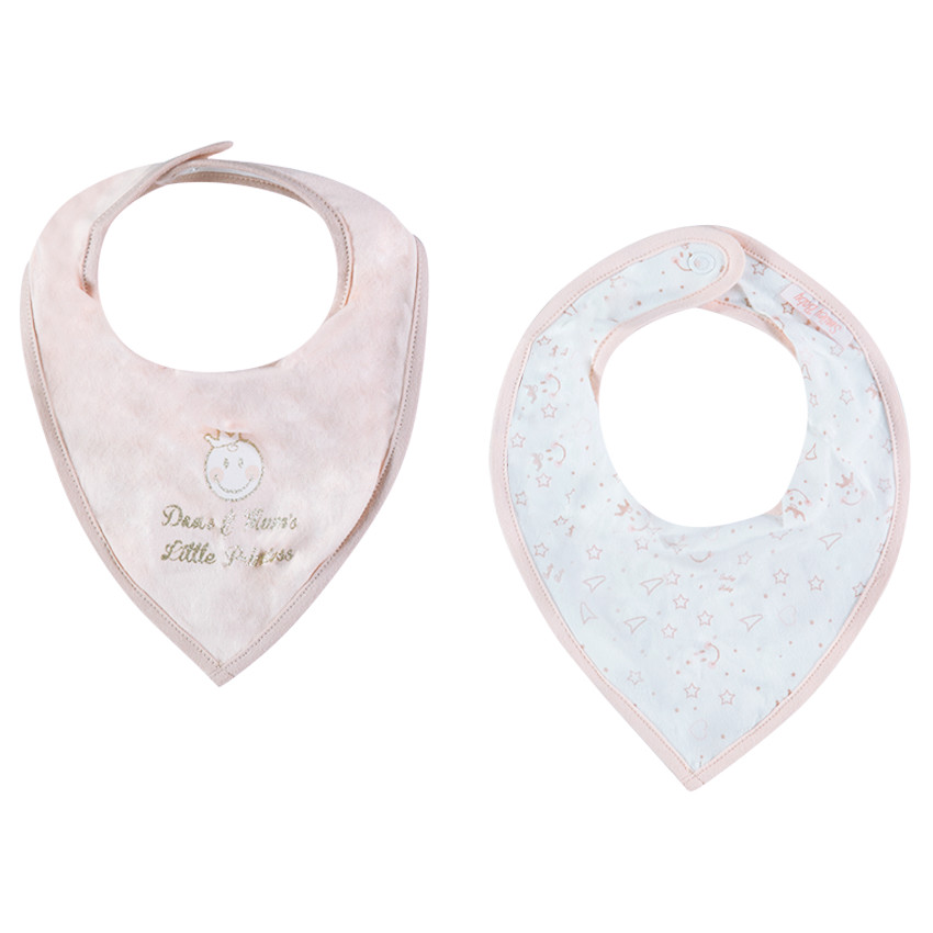 Juego de 2 baberos en forma de bandana Smiley Girl 