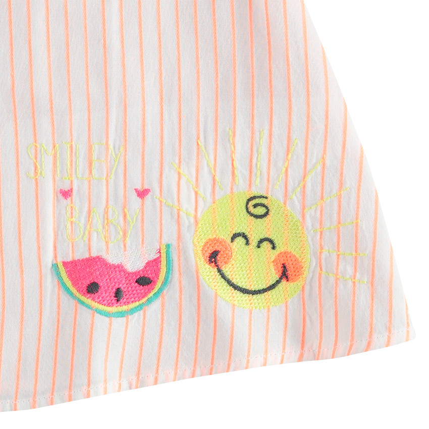 Conjunto de túnica de rayas y leggings cortos con dibujos de ©Smiley 