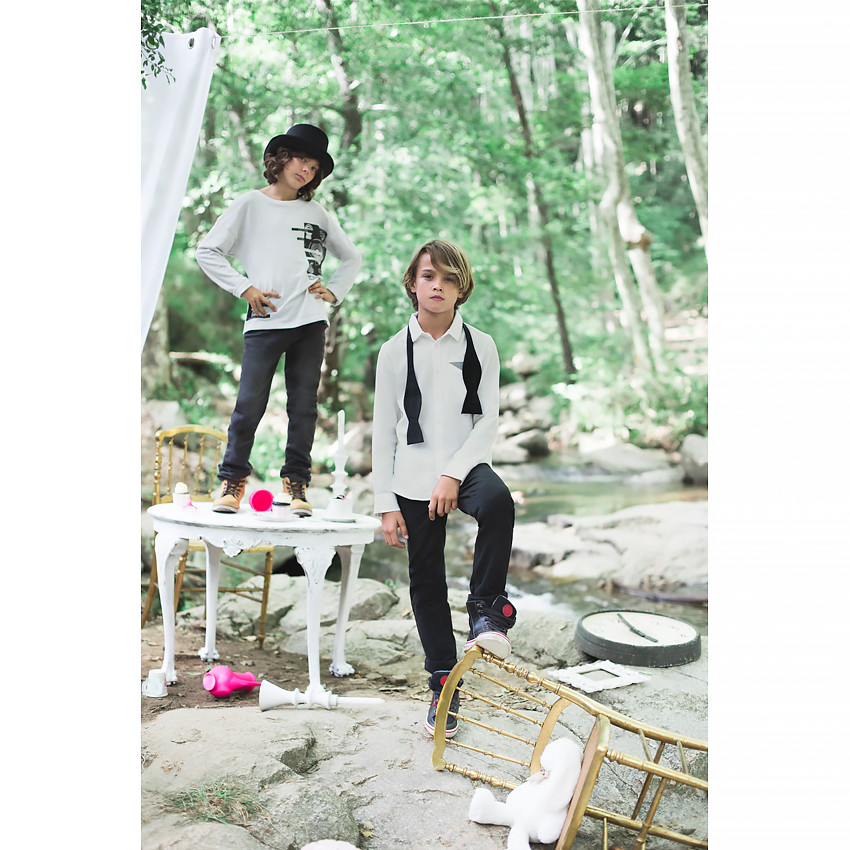 Júnior - Vaqueros de corte skinny con efecto desgastado y arrugado 