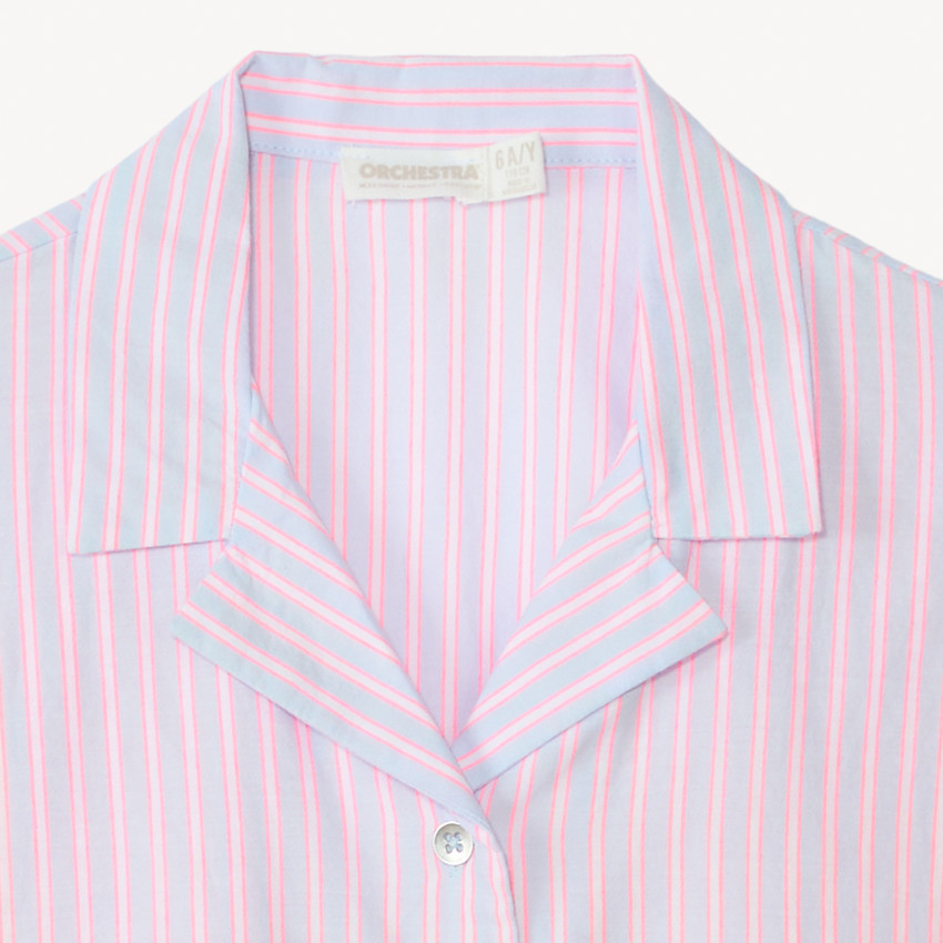 Camisa de rayas con nudo para niña 