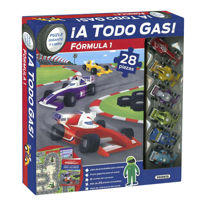 Puzle gigante y Libro Fórmula 1 +6 años 