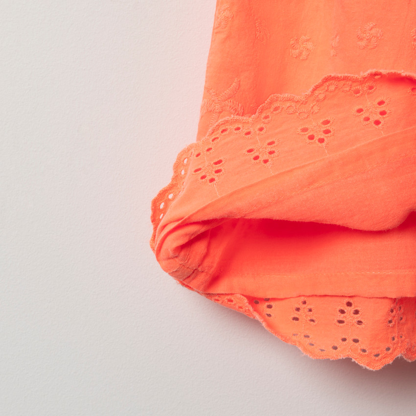 Robe à fines bretelles ajustables et motifs brodés all-over pour fille 