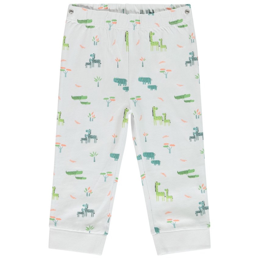 Pijama de 2 piezas con estampado de jirafas para bebé niño con acabados diferentes según la edad 