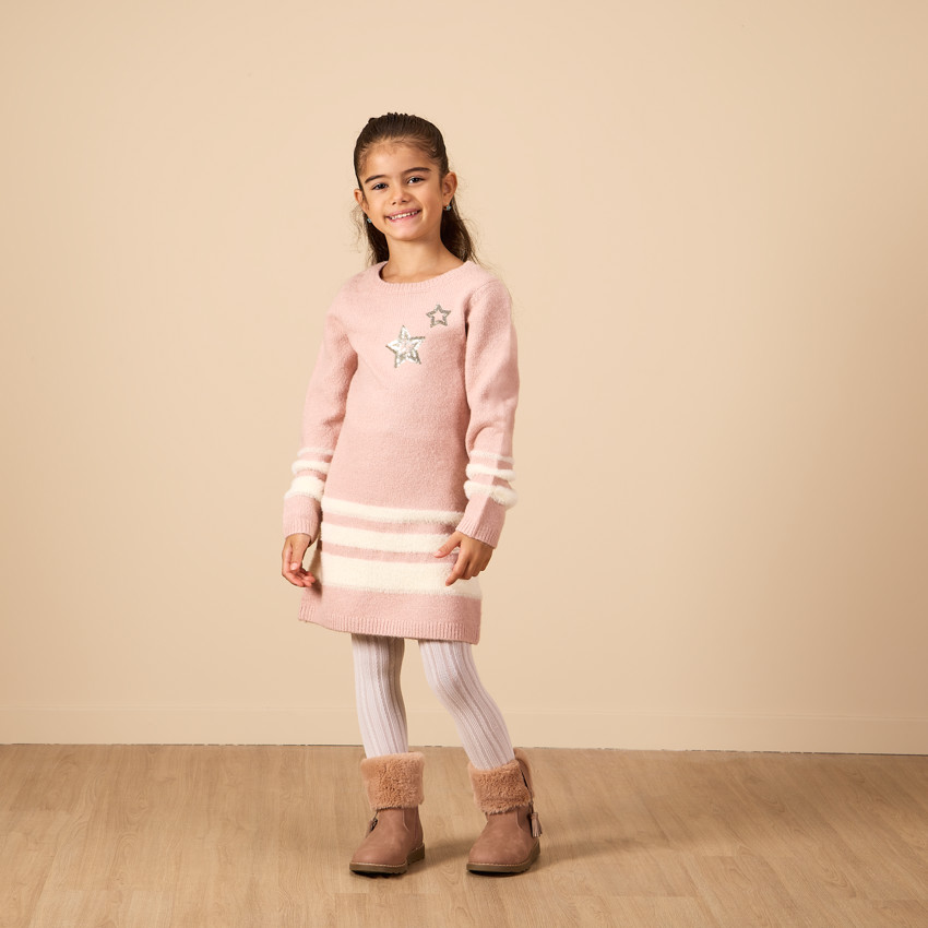 Ropa de punto con estrellas de lentejuelas para niña 