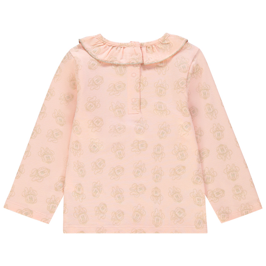 T-shirt manches longues à col volanté et  imprimé Minnie Disney 