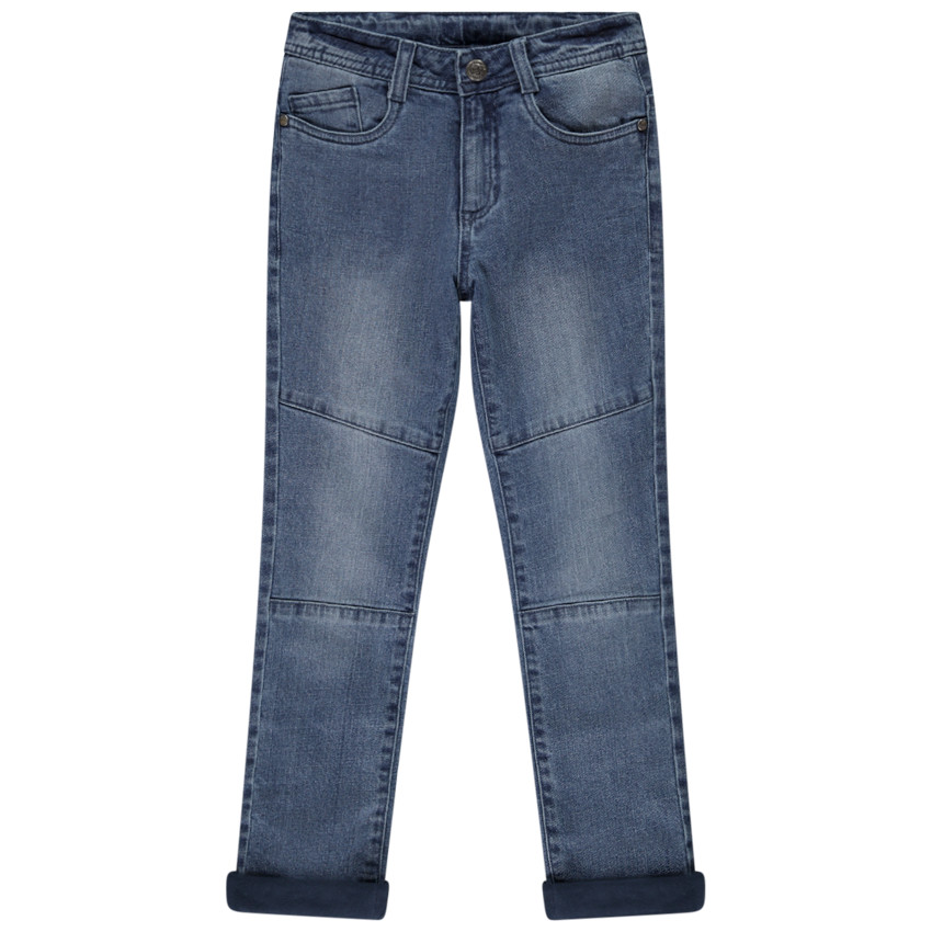 Pantalones vaqueros slim efecto lavado con piezas para nino Orchestra