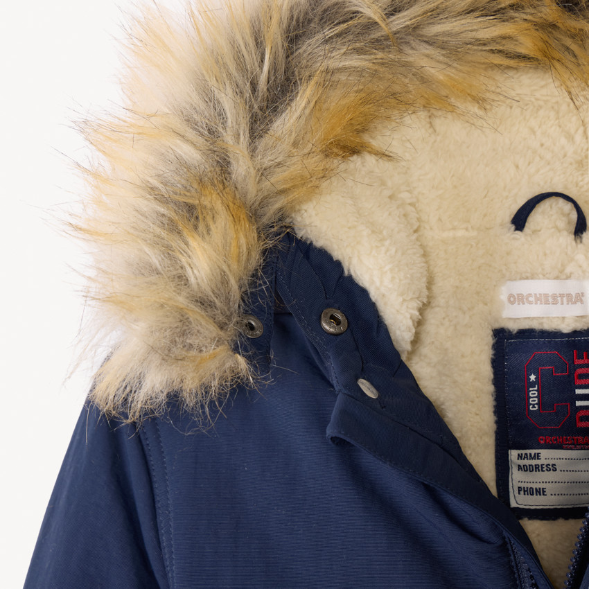 Parka con capucha y pelo sintético desmontable para niño  Additional Parka con capucha y pelo sintético desmontable para niño