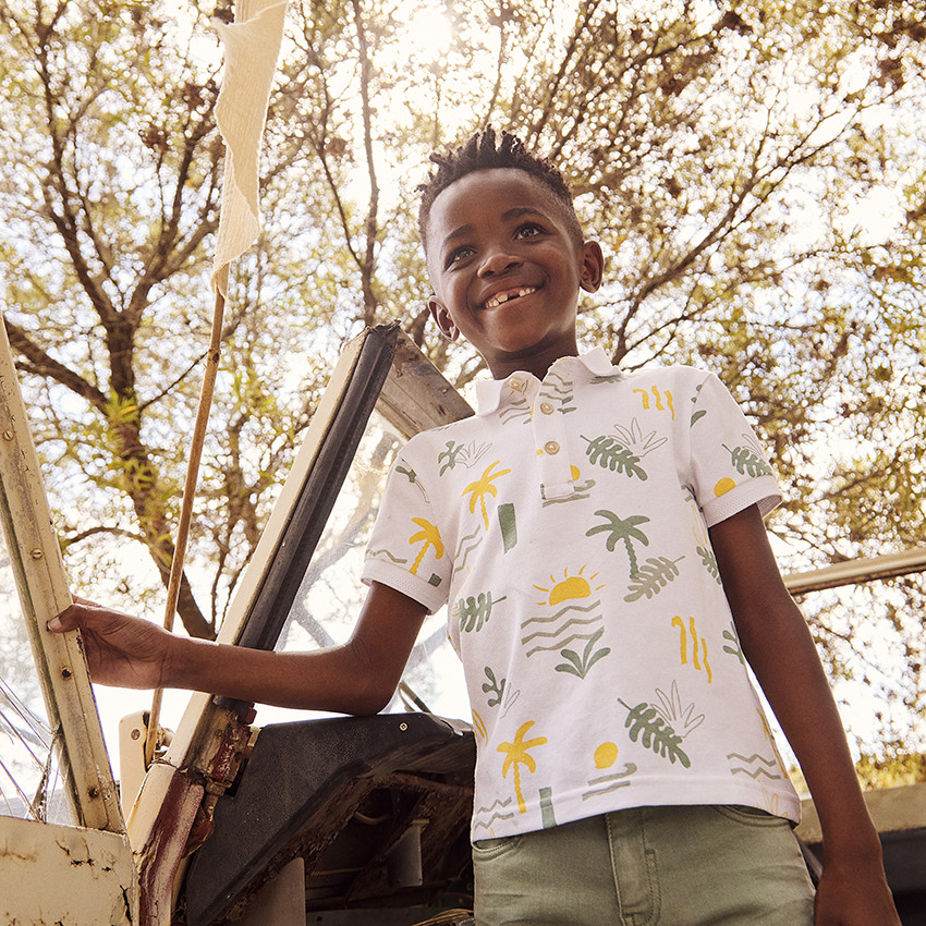 Polo manga corta estampado arty fantasía para niño 