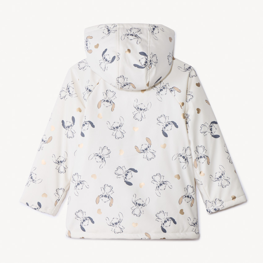 Parka de goma con estampado de corazones y Stitch Disney para niña 