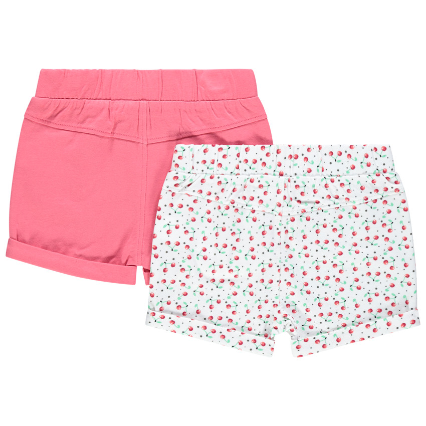 Lot de 2 shorts en coton uni/imprimé 