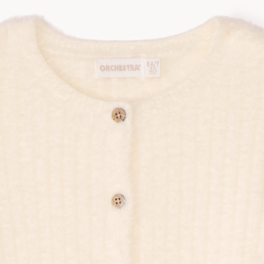 Chaleco de punto acanalado efecto peluche para niña 